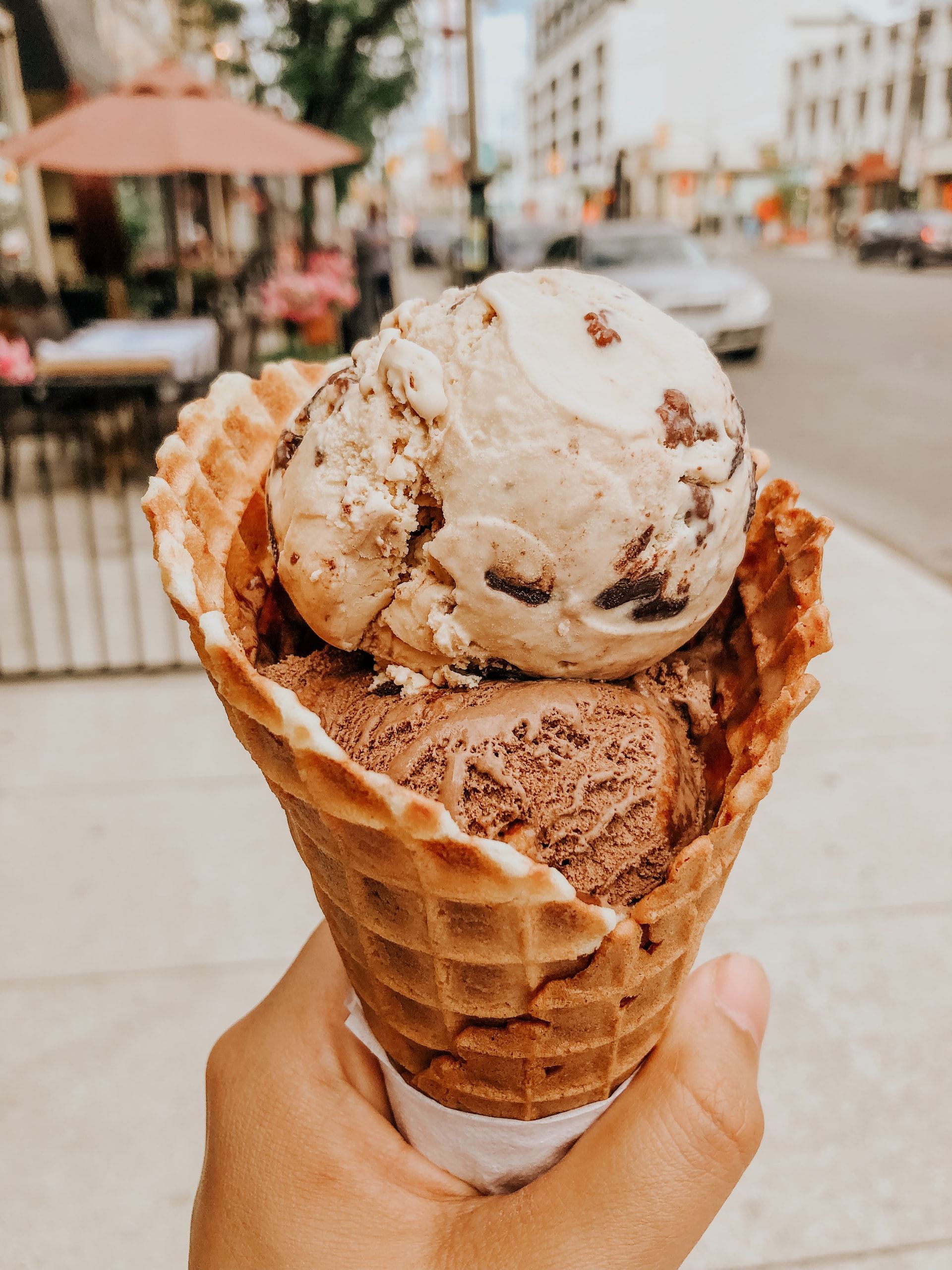 double-dip waffle cone